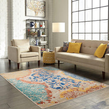  Multi Color Machine Made Persian style rugs in living room areas.