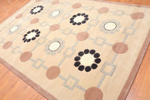 6'8" x 9'11" Handmade 100% Wool Modern Pile Area rug Beige - Oriental Rug Of Houston