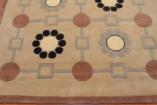 6'8" x 9'11" Handmade 100% Wool Modern Pile Area rug Beige - Oriental Rug Of Houston