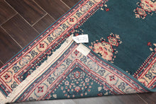 2'6''x 8' Runner Hand Knotted 100% Wool Rare Romanian Kermann Area Rug Turquoise - Oriental Rug Of Houston