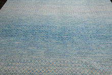 9’ x 12’ Hand Knotted 100% Wool Modern Oriental Area Rug Aqua