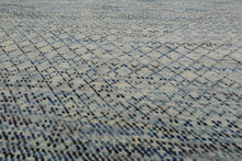 9’ x 12’ Hand Knotted 100% Wool Modern Oriental Area Rug Beige, Gray, Blue - Oriental Rug Of Houston