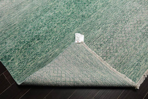 9’ x 12’ Hand Knotted 100% Wool Modern Oriental Area Rug Green, Beige, Gray - Oriental Rug Of Houston