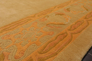 8'10'' x 11'10'' Hand Knotted Tibetan Wool Neo Classic Oriental Area Rug Beige - Oriental Rug Of Houston
