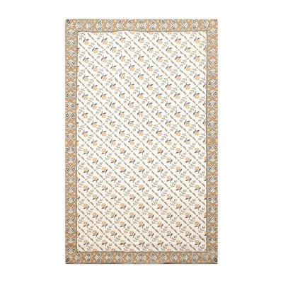 5' x 8' Hand Woven Floral Flatweave Wool French Needlepoint Area Rug Beige - Oriental Rug Of Houston