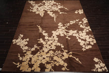 10x14 Brown, Beige Hand Knotted Tibetan Wool and Silk Tibetan Modern & Contemporary Oriental Area Rug
