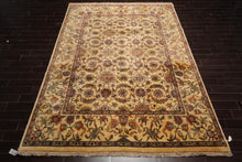 9x12 Ivory, Aqua Hand Knotted 100% Wool Agra Traditional Oriental Area Rug