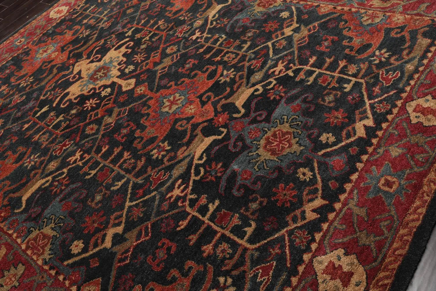 Asian Rugs Only Multi Sizes Dark Blue Hand Tufted Persian Area Rug | Oriental Rug of ...
