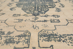 9'x12' Custom Made Hand Knotted Designer Wool Oushak Oriental Area Rug Beige - Oriental Rug Of Houston