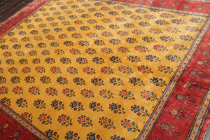 8'3'' x 9'10" Hand Knotted Wool Qashqaai Traditional 300 KPSI Oriental Area Rug Gold
