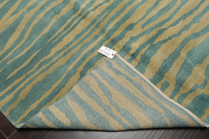 5x7 Turquoise, Mint Hand Knotted Tibetan 100% Wool Michaelian & Kohlberg Modern & Contemporary Oriental Area Rug