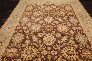 8’7" x 12’6" Hand Knotted 100% Wool Superfine Peshawar Oriental Area Rug Brown - Oriental Rug Of Houston