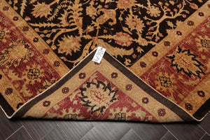 8’4" x 9’10" Hand Knotted Wool Peshawar Super Fine Oriental Area Rug Dark Chocolate - Oriental Rug Of Houston