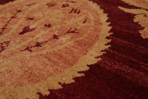 9x12 Rust, Peach Hand Knotted Tibetan 100% Wool Michaelian & Kohlberg Transitional Oriental Area Rug