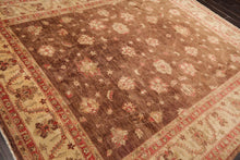 7'11" x 9'5" Hand Knotted 100% Wool Peshawar Traditional Oriental Area Rug Brown