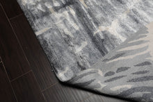 9x12 Gray Hand Knotted Tibetan Bamboo Silk Designer Modern & Contemporary Oriental Area Rug