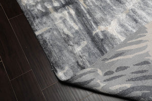 9x12 Gray Hand Knotted Tibetan Bamboo Silk Designer Modern & Contemporary Oriental Area Rug