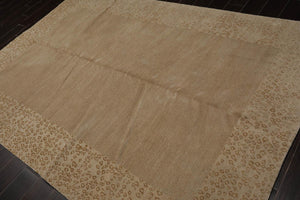 6'1" x 9' Lapchi Hand Knotted Wool & Silk Animal Print Tibetan Area Rug Beige - Oriental Rug Of Houston
