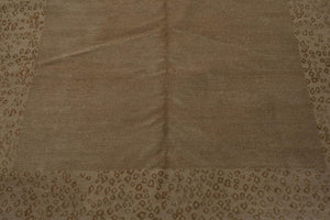 6'1" x 9' Lapchi Hand Knotted Wool & Silk Animal Print Tibetan Area Rug Beige - Oriental Rug Of Houston