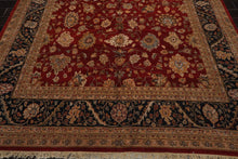 7’9”x10’4" Hand Knotted Wool Traditional Agra Oriental Area Rug Red Black - Oriental Rug Of Houston