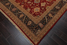 7’9”x10’4" Hand Knotted Wool Traditional Agra Oriental Area Rug Red Black - Oriental Rug Of Houston
