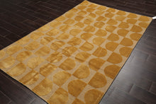 5x7 Gold Hand Knotted Tibetan 100% Wool Modern & Contemporary Oriental Area Rug