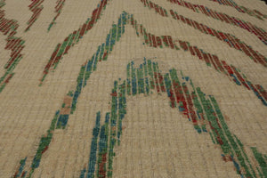 8’5”x11’6" Hand Knotted 100% Wool Peshawar Modern Oriental Area Rug Beige - Oriental Rug Of Houston