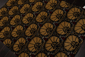 4x6 Black Hand Knotted Tibetan 100% Wool Art Deco Oriental Area Rug