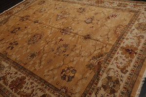 9’4” x 11’8" Authentic Hand Knotted Wool Turkish Oushak Area Rug Caramel - Oriental Rug Of Houston