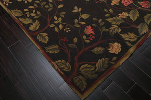 8’3”x9’11" Hand Knotted Wool French Aubusson Savonnerie Area Rug Green - Oriental Rug Of Houston