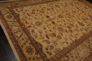 9’11” x 14’ Hand Knotted Wool Peshawar Traditional Oriental Area Rug Light Gold - Oriental Rug Of Houston