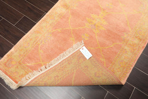 3'1'' x 4'10'' Hand Knotted 100% Wool Oushak Traditional Area Rug Salmon - Oriental Rug Of Houston