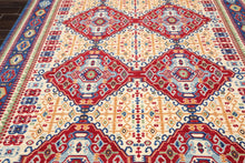 8' x11'  Ivory Navy Red Color Machine Made Persian 100% Wool Traditional Oriental Rug