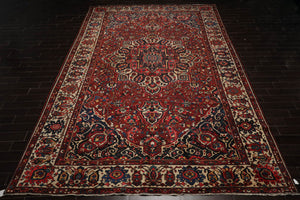 11'4''x16'1'' Palace Rust, Ivory Hand Knotted 100% Wool Bhakhtiari Traditional Oriental Area Rug