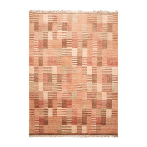 6'2" x 8'10" Hand Knotted 100% Wool Tibetan Area rug Modern Rust - Oriental Rug Of Houston