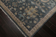 Muted Hand Knotted Wool Traditional Herizz Oriental Area Rug Slate 9’ x 12’1” - Oriental Rug Of Houston
