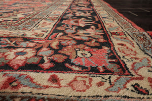 9' 6''x25' Palace Rose, Charcoal Hand Knotted 100% Wool Lilihaan Traditional Oriental Area Rug