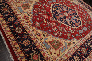 9’11" x 13’11” Herizz Hand Knotted Wool Traditional Area Rug Orangy Red - Oriental Rug Of Houston