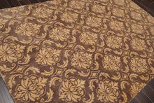 6'1" x 9'3" Hand Knotted Tibetan Wool Damask Designer Area Rug Brown Caramel