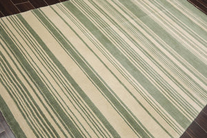 5'6'' x 8'10' Hand Knotted Tibetan Wool Designer Stripes Oriental Area Rug Beige - Oriental Rug Of Houston