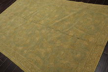 French Aubusson Savonnerie Hand Knotted Wool Area Rug Lime 6’ x 8’11” - Oriental Rug Of Houston