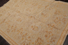French Aubusson Savonnerie Hand Knotted Wool Area Rug Moss 6' x 9' - Oriental Rug Of Houston