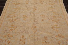 French Aubusson Savonnerie Hand Knotted Wool Area Rug Moss 6' x 9' - Oriental Rug Of Houston