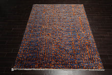 LoomBloom 8x10 Navy, Caramel Hand Knotted 100% Wool Oushak Traditional Oriental Area Rug