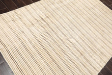 5' x 7'4'' Handmade 100% Wool Designer Stripes Modern Oriental Area Rug Beige - Oriental Rug Of Houston