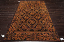 5'9'' x 8'7" Hand Knotted Tibetan 100% Wool Pictorial Area Rug Charcoal Brown