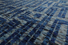 LoomBloom 8x10 Blue, Gray Hand Knotted Tibetan 100% Wool Modern & Contemporary Oriental Area Rug