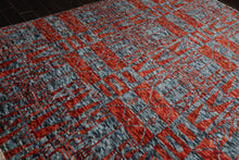 LoomBloom 8x10 Slate, Orange Hand Knotted Oushak 100% Wool Modern & Contemporary Oriental Area Rug