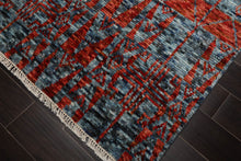 LoomBloom 8x10 Slate, Orange Hand Knotted Oushak 100% Wool Modern & Contemporary Oriental Area Rug