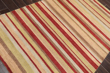5' x 7'11" Hand Knotted Tibetan Wool Designer Stripes Area Rug Multicolor - Oriental Rug Of Houston